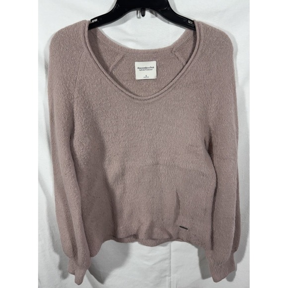 Abercrombie & Fitch Sweaters - Abercrombie & Fitch Fuzzy Soft Collection Sweater Size S‎ Scoop Neck Dusty Rose